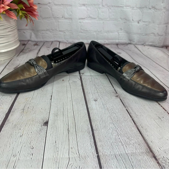 trotters bronze brown leather loafers size 9 narrow classic preppy designer - Picture 3 of 8